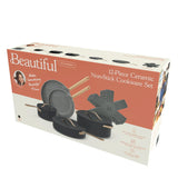 Beautiful Black Sesame 12-Piece Ceramic Non-Stick Cookware Set | NEW IN BOX | SOLD OUT IN STORES - ONE LEFT