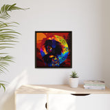 Seluna Virelle – Ruler of Reverb | 20x20 Framed Canvas Wall Art | 54 Mondays Project™ | Cosmic Queen of the Lunar Sound Realms | International Shipping Available