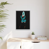Rein in Ray-Bans: The Saucy Martian Vixen – Framed 18x24 Canvas | Kitsune Loungewear Wall Art | Divine Feminine Energy | Curvy Cosmic Warrior | (FSC-Certified Wood) | International Shipping Available