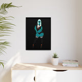 Rein in Ray-Bans: The Saucy Martian Vixen – Framed 18x24 Canvas | Kitsune Loungewear Wall Art | Divine Feminine Energy | Curvy Cosmic Warrior | (FSC-Certified Wood) | International Shipping Available