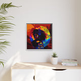 Seluna Virelle – Ruler of Reverb | 20x20 Framed Canvas Wall Art | 54 Mondays Project™ | Cosmic Queen of the Lunar Sound Realms | International Shipping Available