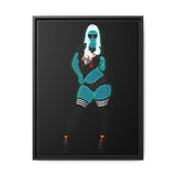 Rein in Ray-Bans: The Saucy Martian Vixen – Framed 18x24 Canvas | Kitsune Loungewear Wall Art | Divine Feminine Energy | Curvy Cosmic Warrior | (FSC-Certified Wood) | International Shipping Available