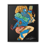 Indigenous Blue – Afro-Futurist Canvas Art (Framed) | Cultural Power. Cosmic Energy. Limited Release (FSC-Certified Wood) | International Shipping Available