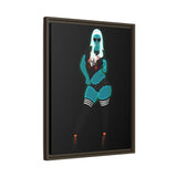 Rein in Ray-Bans: The Saucy Martian Vixen – Framed 18x24 Canvas | Kitsune Loungewear Wall Art | Divine Feminine Energy | Curvy Cosmic Warrior | (FSC-Certified Wood) | International Shipping Available