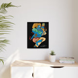 Indigenous Blue – Afro-Futurist Canvas Art (Framed) | Cultural Power. Cosmic Energy. Limited Release (FSC-Certified Wood) | International Shipping Available
