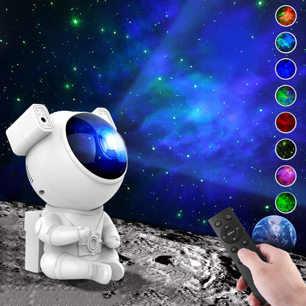 Astronaut Star Projector Night Light | Galaxy Nebula Night Light Projector Timer & Remote | Starry Space Projector Bedroom & Game Room