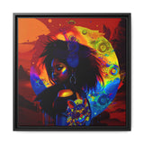 Seluna Virelle – Ruler of Reverb | 20x20 Framed Canvas Wall Art | 54 Mondays Project™ | Cosmic Queen of the Lunar Sound Realms | International Shipping Available