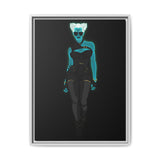 Rein in Ray-Bans: Femme Fatale – Framed 18x24 Canvas | Galactic Noir Steampunk Wall Art (FSC-Certified Wood) | International Shipping Available