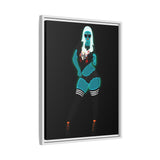 Rein in Ray-Bans: The Saucy Martian Vixen – Framed 18x24 Canvas | Kitsune Loungewear Wall Art | Divine Feminine Energy | Curvy Cosmic Warrior | (FSC-Certified Wood) | International Shipping Available