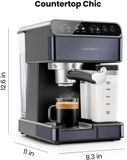 @BuyMartianHome | Chefman 6-in-1 Espresso Machine – 1350W Semi-Automatic Barista Maker with Steam Wand & Touch Controls (Black, 1.8L)