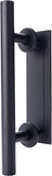 4 Pack | Wright Products  Interior Barn Door Handle Set | Pull Handle + Flush Handle | Matte Black | 7-1/16" Long | No Special Tools Required