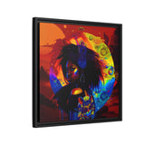 Seluna Virelle – Ruler of Reverb | 20x20 Framed Canvas Wall Art | 54 Mondays Project™ | Cosmic Queen of the Lunar Sound Realms | International Shipping Available