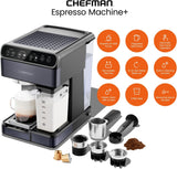 @BuyMartianHome | Chefman 6-in-1 Espresso Machine – 1350W Semi-Automatic Barista Maker with Steam Wand & Touch Controls (Black, 1.8L)