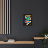 Indigenous Blue – Afro-Futurist Canvas Art (Framed) | Cultural Power. Cosmic Energy. Limited Release (FSC-Certified Wood) | International Shipping Available