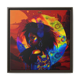 Seluna Virelle – Ruler of Reverb | 20x20 Framed Canvas Wall Art | 54 Mondays Project™ | Cosmic Queen of the Lunar Sound Realms | International Shipping Available