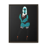 Rein in Ray-Bans: The Saucy Martian Vixen – Framed 18x24 Canvas | Kitsune Loungewear Wall Art | Divine Feminine Energy | Curvy Cosmic Warrior | (FSC-Certified Wood) | International Shipping Available