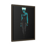 Rein in Ray-Bans: Femme Fatale – Framed 18x24 Canvas | Galactic Noir Steampunk Wall Art (FSC-Certified Wood) | International Shipping Available