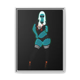 Rein in Ray-Bans: The Saucy Martian Vixen – Framed 18x24 Canvas | Kitsune Loungewear Wall Art | Divine Feminine Energy | Curvy Cosmic Warrior | (FSC-Certified Wood) | International Shipping Available