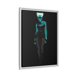 Rein in Ray-Bans: Femme Fatale – Framed 18x24 Canvas | Galactic Noir Steampunk Wall Art (FSC-Certified Wood) | International Shipping Available