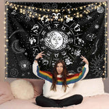 @BuyMartianHome | It's A VIBE | Unapologetically Her Boho Curly Haired Queen Goddess In Shades | Cosmic Themes | Tapestry for Your Favorite Wall