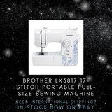 Brother LX3817 17-Stitch Portable Full-Size Sewing Machine - White
