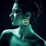 Bamboo Style Custom Hoop Earrings | Stainless Steel 18K Gold, Rose Gold Plated | Snap Post Closure | Personalize | Gift For Women