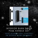 4 Pack | Wright Products  Interior Barn Door Handle Set | Pull Handle + Flush Handle | Matte Black | 7-1/16" Long | No Special Tools Required