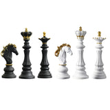 New Chess Art Statue – Elegant Chessmen Sculpture for Cabinet Decor & Artistic Accessories