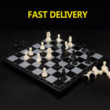 Portable Magnetic Chess, Backgammon & Checkers Set – Large Board for Travel & Entertainment | Perfect Christmas Gift for Adults & Kids