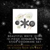 SOLD OUT IN STORES | Beautiful White Icing 12-Piece Ceramic Non-Stick Cookware Set | NEW IN BOX