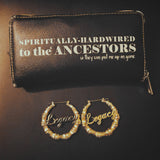 Bamboo Style Custom Hoop Earrings | Stainless Steel 18K Gold, Rose Gold Plated | Snap Post Closure | Personalize | Gift For Women