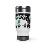 Buy Martian Merch ™ | Anime Inspired :  Tan - Ish Stainless Steel Travel Mug w/ Handle, 14oz (Black)