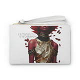 Buy Martian Merch ™ | "Femininity Is A Balance ..." White Vegan Leather Clutch Bag (Rojo + Verde)
