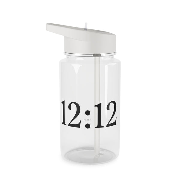 Your Fave Travel Merch | 12:12 Angel Number "Faith" Shatter-Resistant BPA-Free Water Bottle + Straw (Biodegradeable)