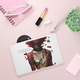Buy Martian Merch ™ | "Femininity Is A Balance ..." White Vegan Leather Clutch Bag (Rojo + Verde)