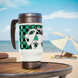 Buy Martian Merch ™ | Anime Inspired :  Tan - Ish Stainless Steel Travel Mug w/ Handle, 14oz