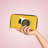 Buy Martian Merch ™ | Vegan Leather Dope Goddess Energy Zipper Wallet ( w/ Ancestors Quote on the Back) in Citron Crème