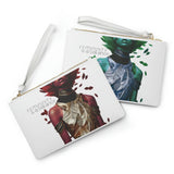 Buy Martian Merch ™ | "Femininity Is A Balance ..." White Vegan Leather Clutch Bag (Rojo + Verde)