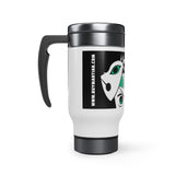 Buy Martian Merch ™ | Anime Inspired :  Tan - Ish Stainless Steel Travel Mug w/ Handle, 14oz (Black)