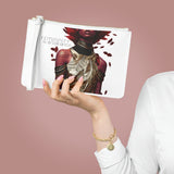 Buy Martian Merch ™ | "Femininity Is A Balance ..." White Vegan Leather Clutch Bag (Rojo + Verde)