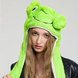 Your Fave Cosplay Merch | @BuyMartian Women's Cute Cosplay Puppy Plush Panda Dog Moving Ear Hat | Animal (Frog, Elephant, Rabbit) Halloween Hat w/ Earflap For Women