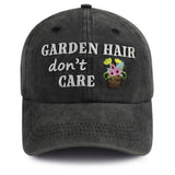2pcs Garden Hair Hat For Men Women, Adjustable Embroidered Wash Cotton Baseball Cap