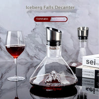 For Wine Lovers | @BuyMartianHome Luxury Iceberg Waterfall Wine Decanter | 1000ml Lead-Free Crystal Glass with Dual Filtration | Premium Barware for Enhanced Wine Experience