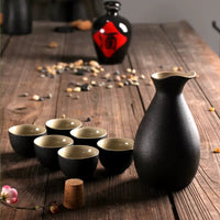 For Wine Lovers | @BuyMartianHome Ancient Style Japanese Ceramic Sake Set | Traditional Single-Cup Spirits Set