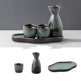 For Wine Lovers | @BuyMartianHome Elegant Japanese Ceramic Sake Cup Set with Warmer Tray | Retro-Inspired Wine Set for Spirits