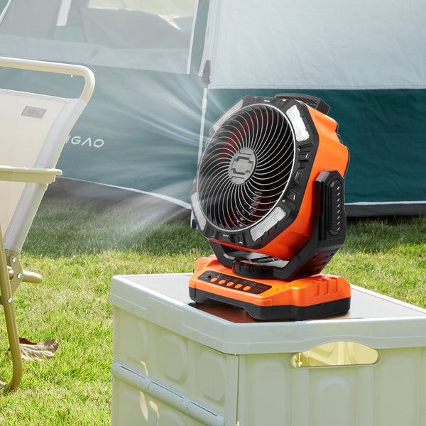 Portable Fan Rechargeable 13 Inch, Battery Powered Fan With LED Lantern, 4 Speeds Adjustable