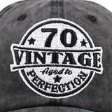 2pcs Vintage 70 Aged To Perfection Hat For Men Women, Adjustable Embroidered Wash Cotton Baseball Cap