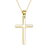 @BuyMartianJewelry | M633™ God First Unisex Small Gold Plated 925 Sterling Silver Cross Pendant Necklace | Hypoallergenic | Great Gift for Women and Kids