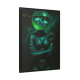 54 Mondays™ Project | Agua Green Glare – Beverly Hills Edition | Cosmic Noir Wall Art | Limited Gold Max Fuega™ Signature | FSC-Certified Framed Matte Canvas