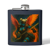 54 Mondays™ Project | Mona Marlowe: The Winged Reckoning – Beverly Hills Edition | Cosmic Noir Fantasy Valkyrie Stainless Steel Flask (6oz)